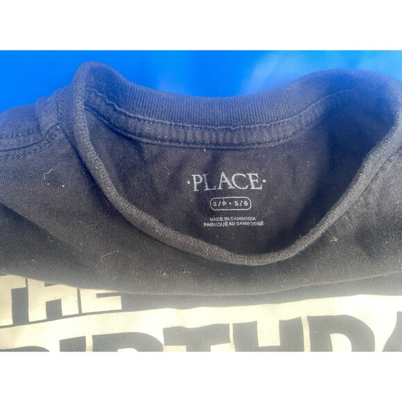 The Children's Place  Boys Birthday Dude Graphic Tee Black Pre-Owned Small 5/6 T - Picture 6 of 6